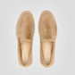 Mocassini Vegani in Velluto Tortora: scarpe comode in velluto di cotone vegano, eccentriche ma formali.