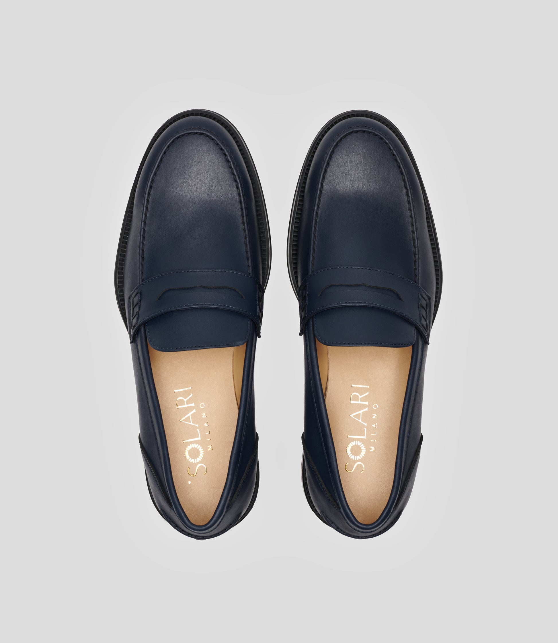 Vegan Loafer - Man by Solari Milano, stylish navy shoes ideal for casual and formal wear.