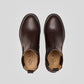 Vegan Chelsea boots - Woman in dark brown with smooth leather finish and elastic side panels.