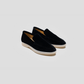 Mocassini Vegani in Velluto Nero, scarpe comode in velluto cotone organico, ideali per la routine quotidiana.