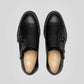 Vegan Monk Strap - Man stylish black shoes with double buckle design from SOLAR. Ethical and elegant footwear choice.