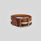 Solari Milano vegan sustainable casual belts in brown blue and white