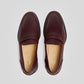 Vegan Loafer - Man from Solari Milano, featuring a classy maroon color and U-shaped stitched pattern.